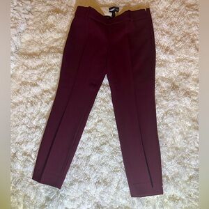 J.Crew Minnie Pants 0P Burgundy Ankle Stretch Trouser | Workwear / Dressy Casual